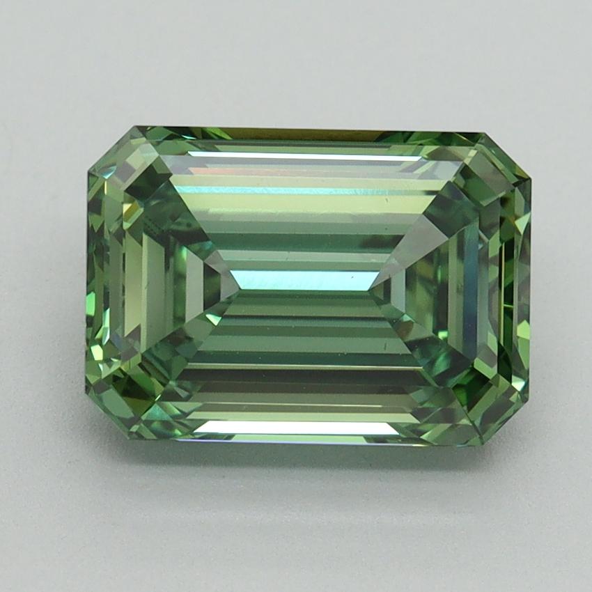 3.11 Ct. Fancy Vivid Green Emerald Lab Grown Diamond