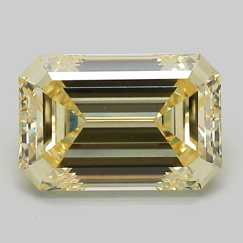 3.14 Ct. Fancy Yellow Emerald Lab Grown Diamond