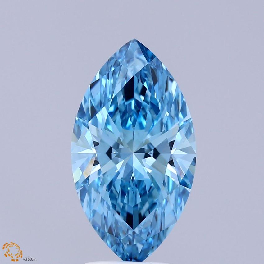 3.07 Ct. Fancy Vivid Blue Marquise Lab Grown Diamond