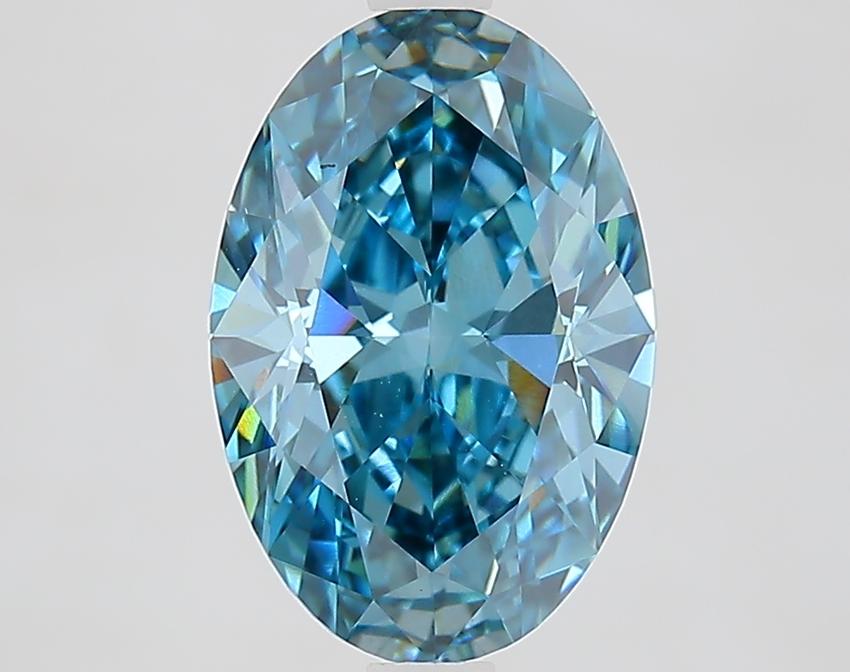 2.65 Ct. Fancy Vivid Blue Oval Lab Grown Diamond