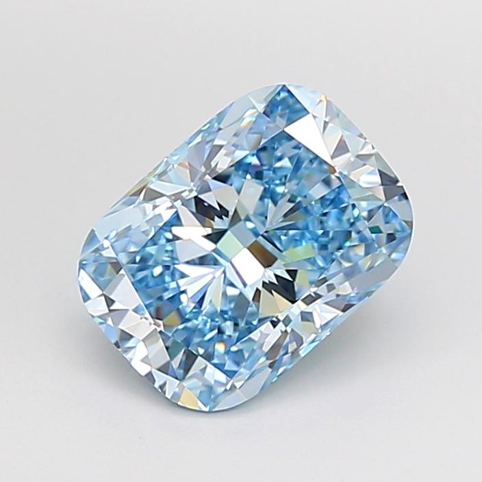 3.09 Ct. Fancy Intense Blue Cushion Lab Grown Diamond