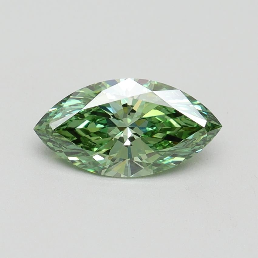 0.86 Ct. Fancy Vivid Green Marquise Lab Grown Diamond
