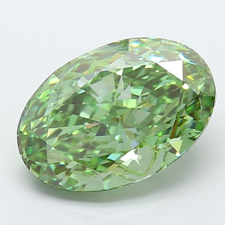 5.05 Ct. Fancy Vivid Green Oval Lab Grown Diamond