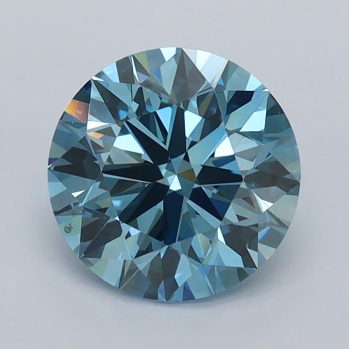 1.23 Ct. Fancy Vivid  Blue Round Lab Grown Diamond