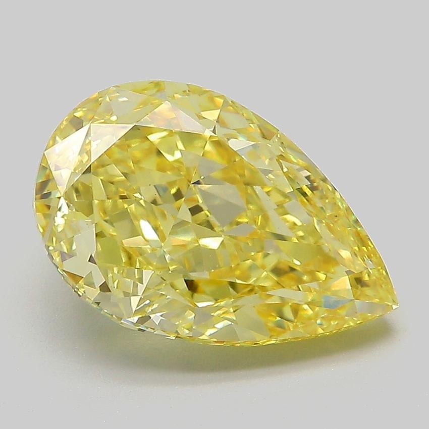5.09 Ct. Fancy Vivid Yellow Pear Lab Grown Diamond
