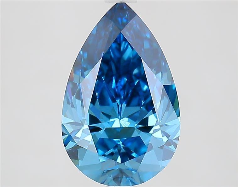 2.95 Ct. Fancy Vivid  Blue Pear Lab Grown Diamond