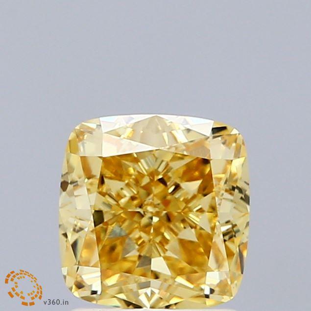 1.65 Ct. Fancy Intense Yellow Cushion Lab Grown Diamond
