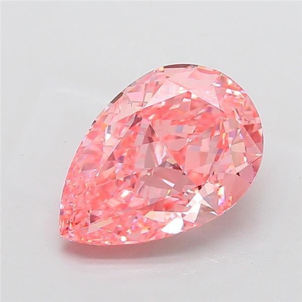 5.17 Ct. Fancy Vivid  Pink Pear Lab Grown Diamond