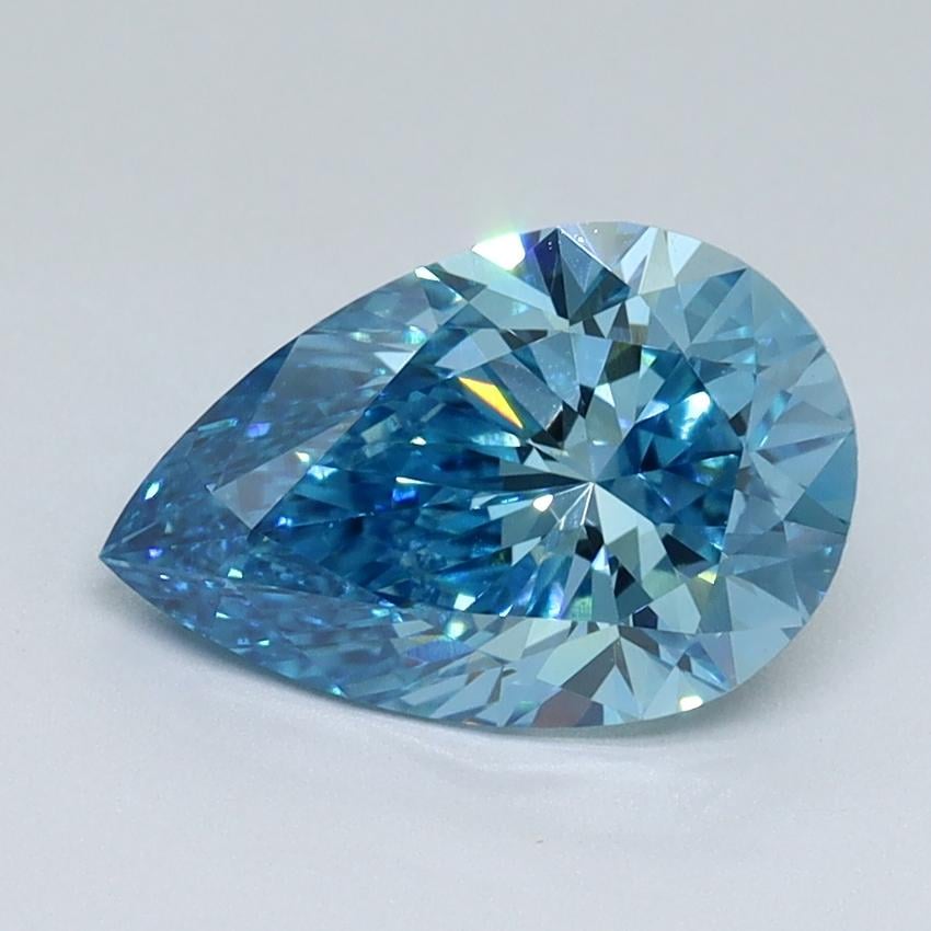 1.57 Ct. Fancy Vivid Blue Pear Lab Grown Diamond
