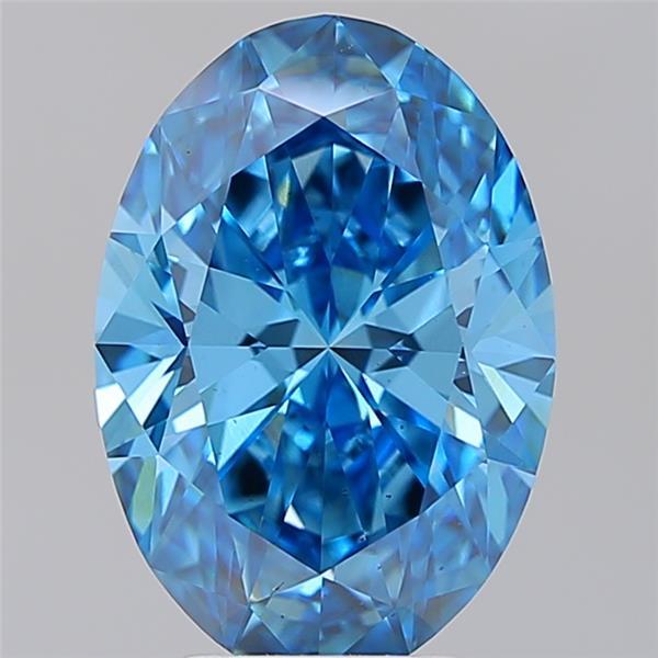 4.05 Ct. Fancy Vivid Blue Oval Lab Grown Diamond