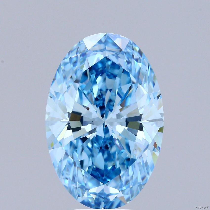 10.10 Ct. Fancy Blue Oval Lab Grown Diamond