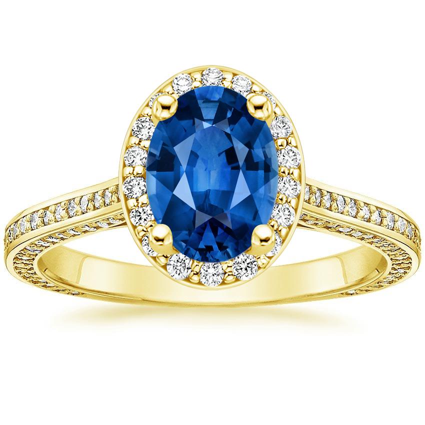 Sapphire Enchant Halo Diamond Ring (2/3 ct. tw.) in 18K Yellow Gold