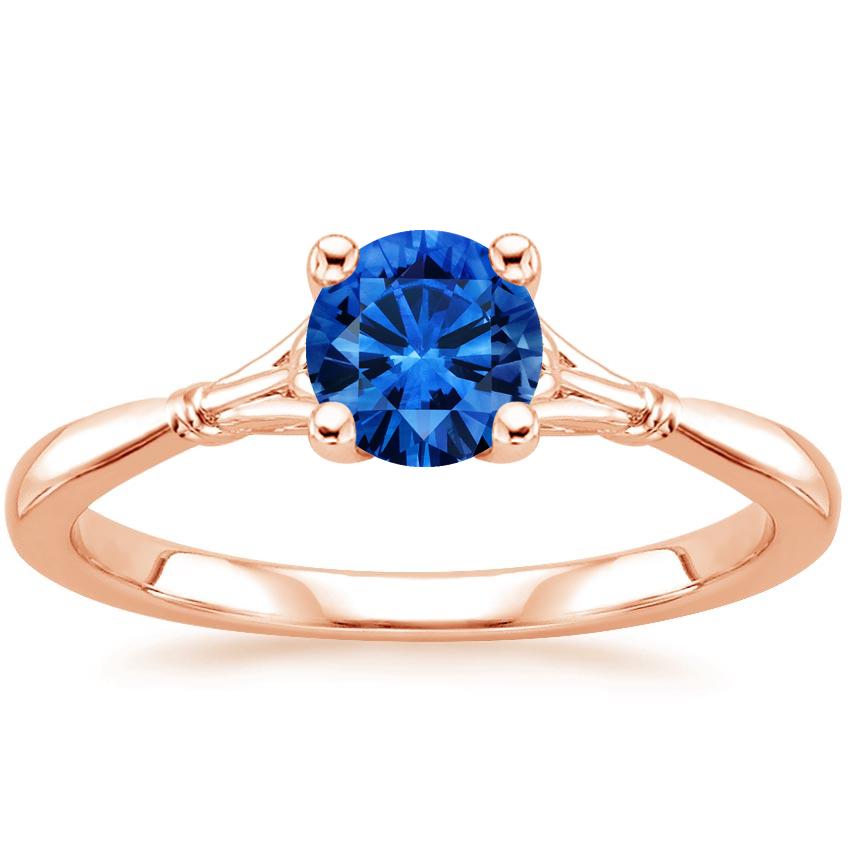 Sapphire Tulip Ring in 14K Rose Gold