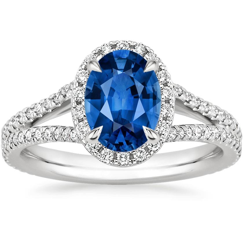Sapphire Fortuna Diamond Ring in 18K White Gold