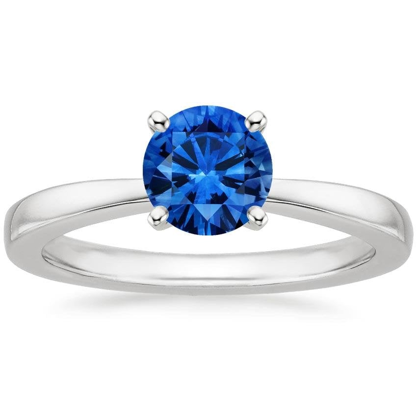 Sapphire Petite Taper Ring in 18K White Gold