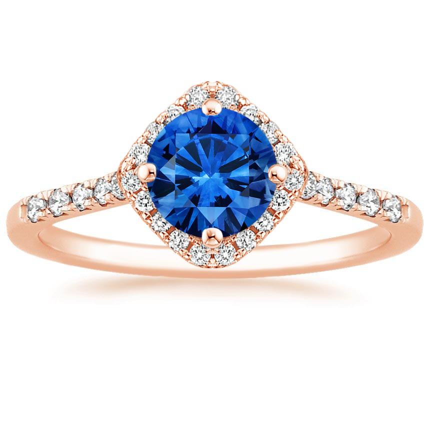 Sapphire Cometa Diamond Ring in 14K Rose Gold