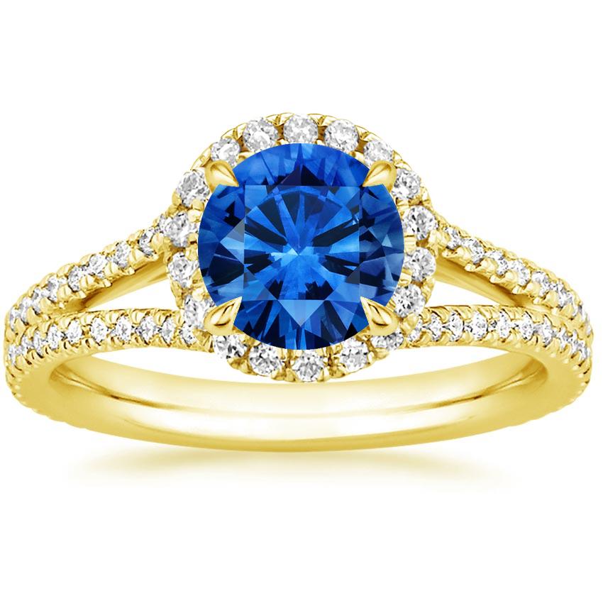 Sapphire Fortuna Diamond Ring in 18K Yellow Gold