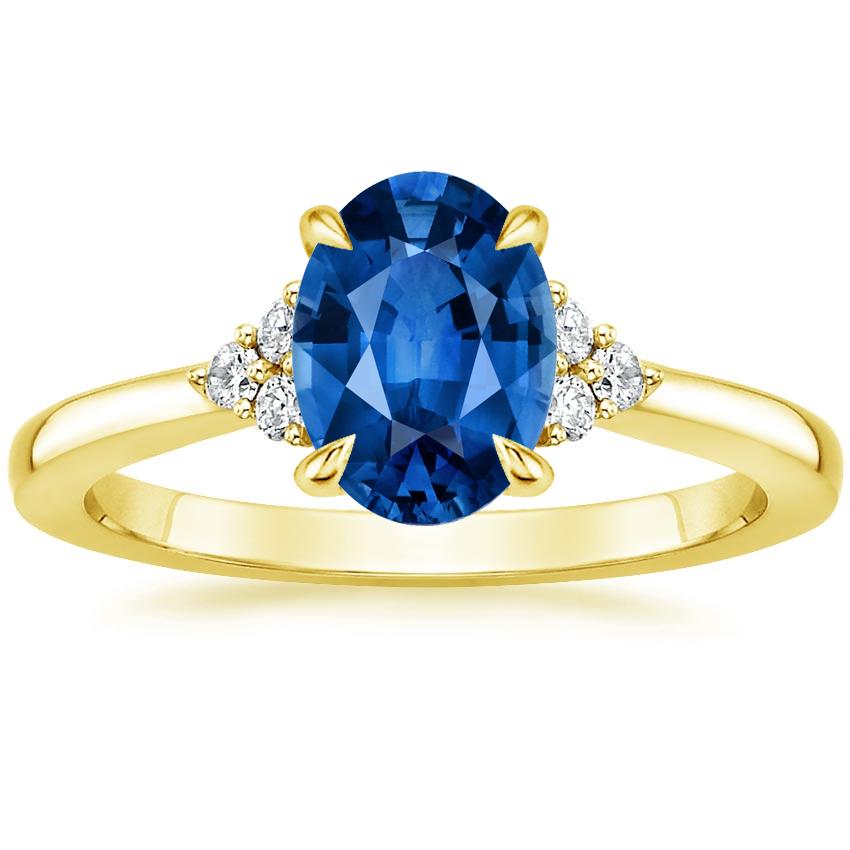 Sapphire Melody Diamond Ring in 18K Yellow Gold