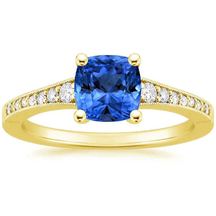 Sapphire Lucia Diamond Ring in 18K Yellow Gold