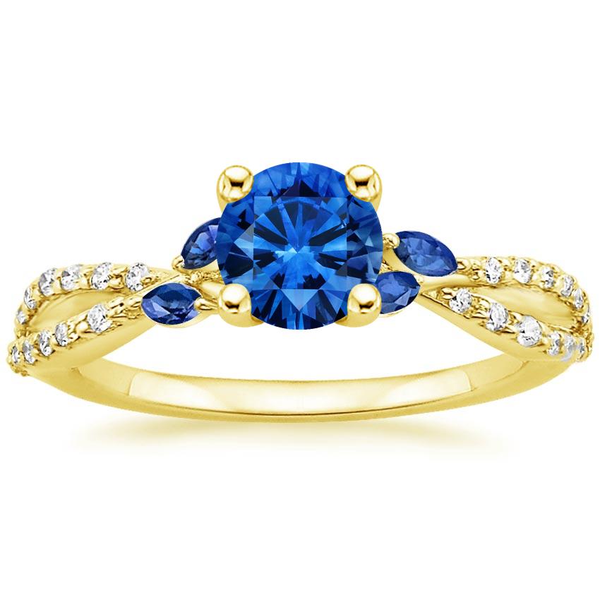 Sapphire Luxe Willow Sapphire and Diamond Ring (1/8 ct. tw.) in 18K ...