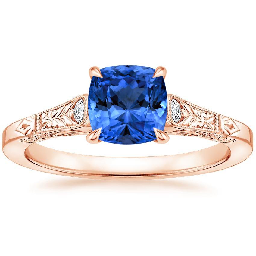 Sapphire Valentina Diamond Ring in 14K Rose Gold