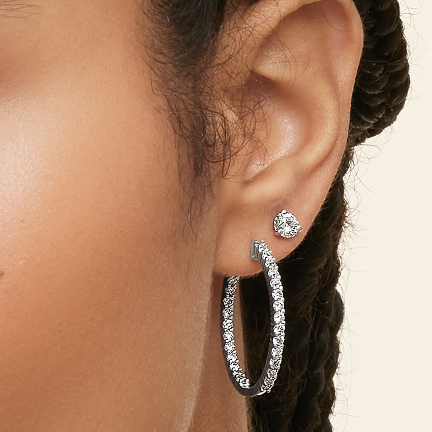 18K White Gold Perfect Martini Lab Diamond Stud Earrings (1 ct. tw.)