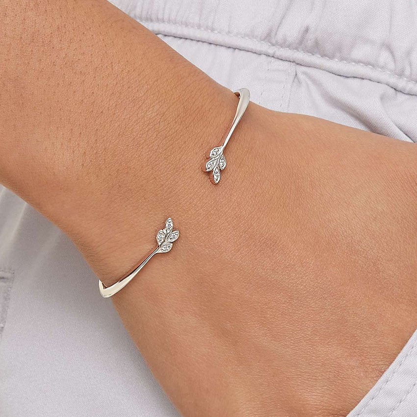 Silver Juniper Diamond Cuff Bracelet