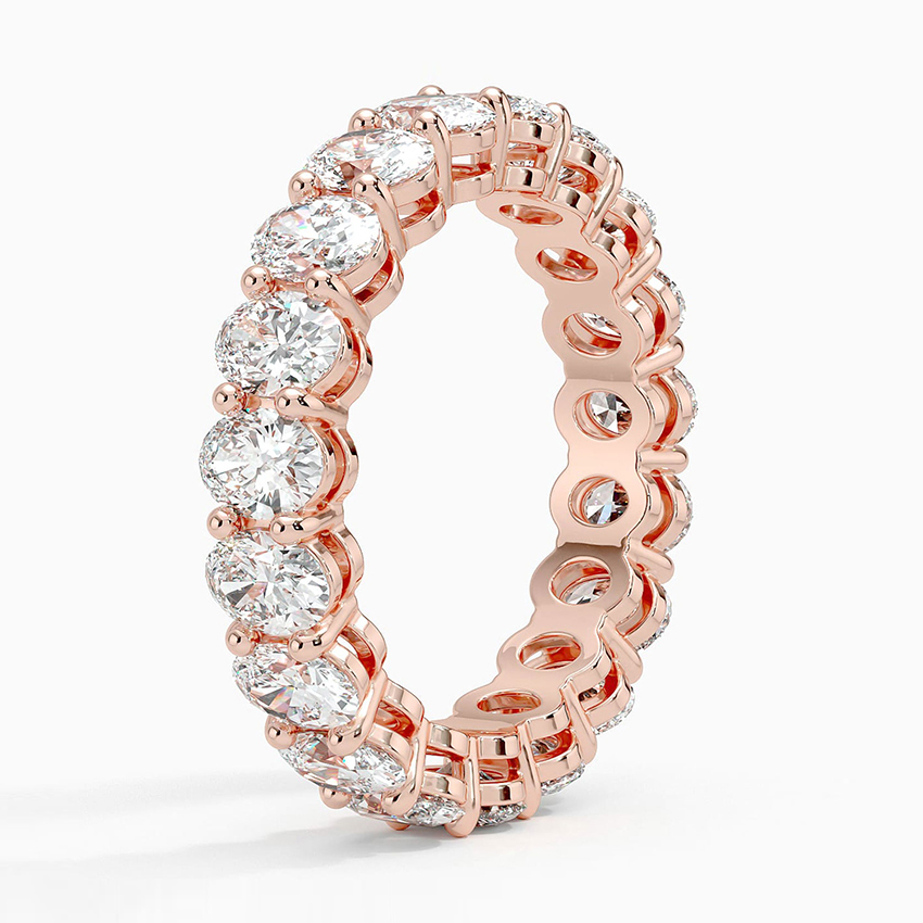 Oval Eternity Diamond Ring (4 ct. tw.) in 14K Rose Gold