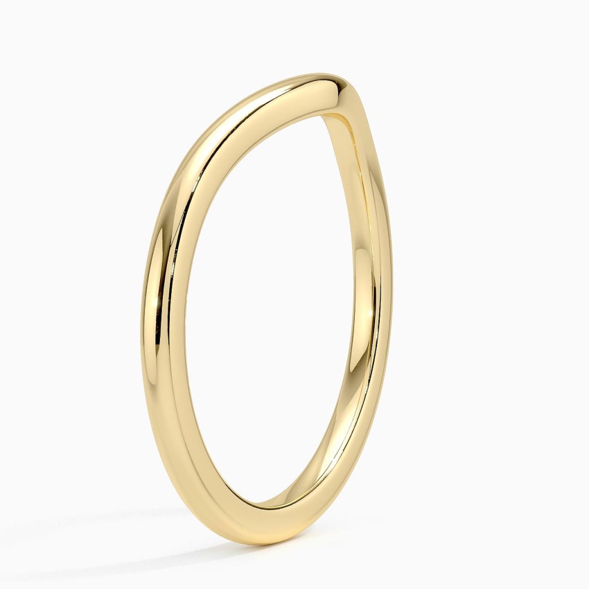 18K Yellow Gold Petite Curved Wedding Ring