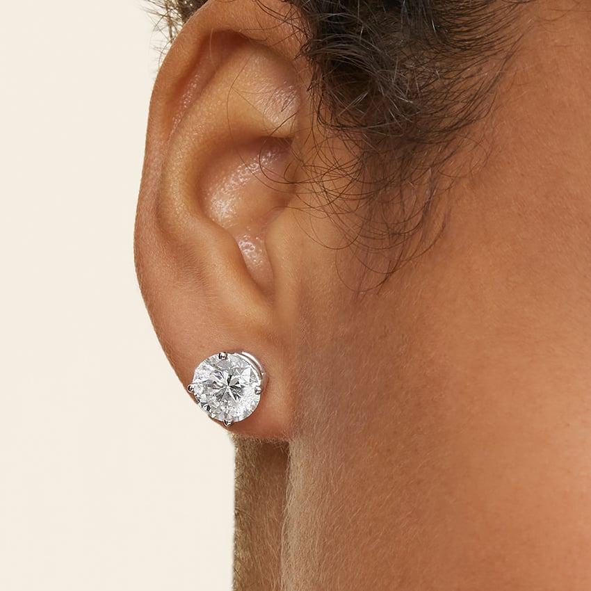 Certified Lab Grown Diamond Stud Earrings (5 in 18K White