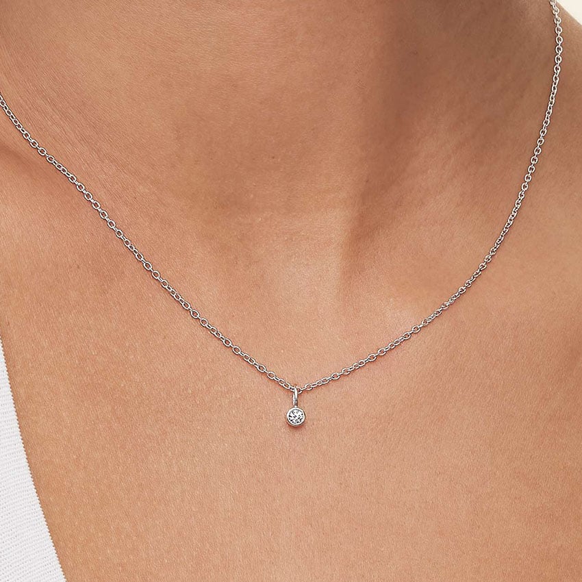 Dewdrop Diamond Pendant (1/10 ct. tw.) in Silver | Brilliant