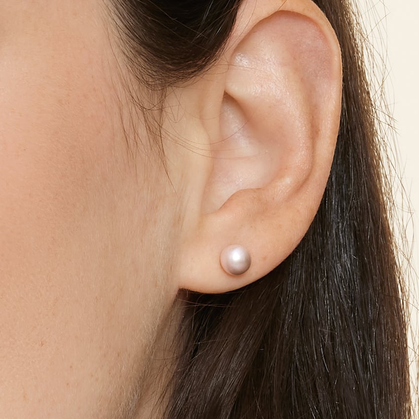 Freshwater Cultured Pearl Studs Earrings for Women with Diamond in Silver ( 9-9.50mm Freshwater Cultured Pearl Stud Earrings | Baxter\u0027s Fine