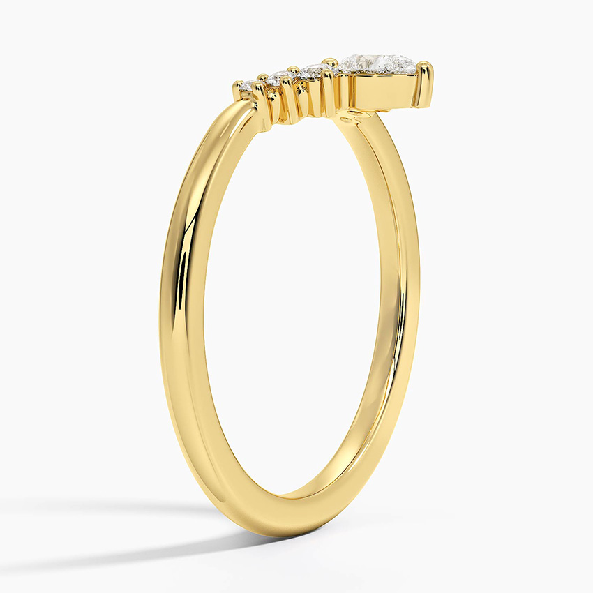 18K Yellow Gold Lunette Diamond Ring (1/5 ct. tw.)