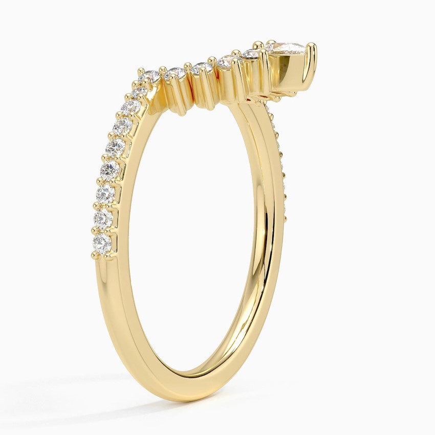 18K Yellow Gold Luxe Elongated Lunette Diamond Ring (1/4 ct. tw.)