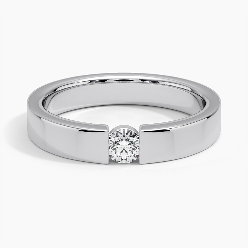 Tension set round diamond engagement ring - GIA 4Cs