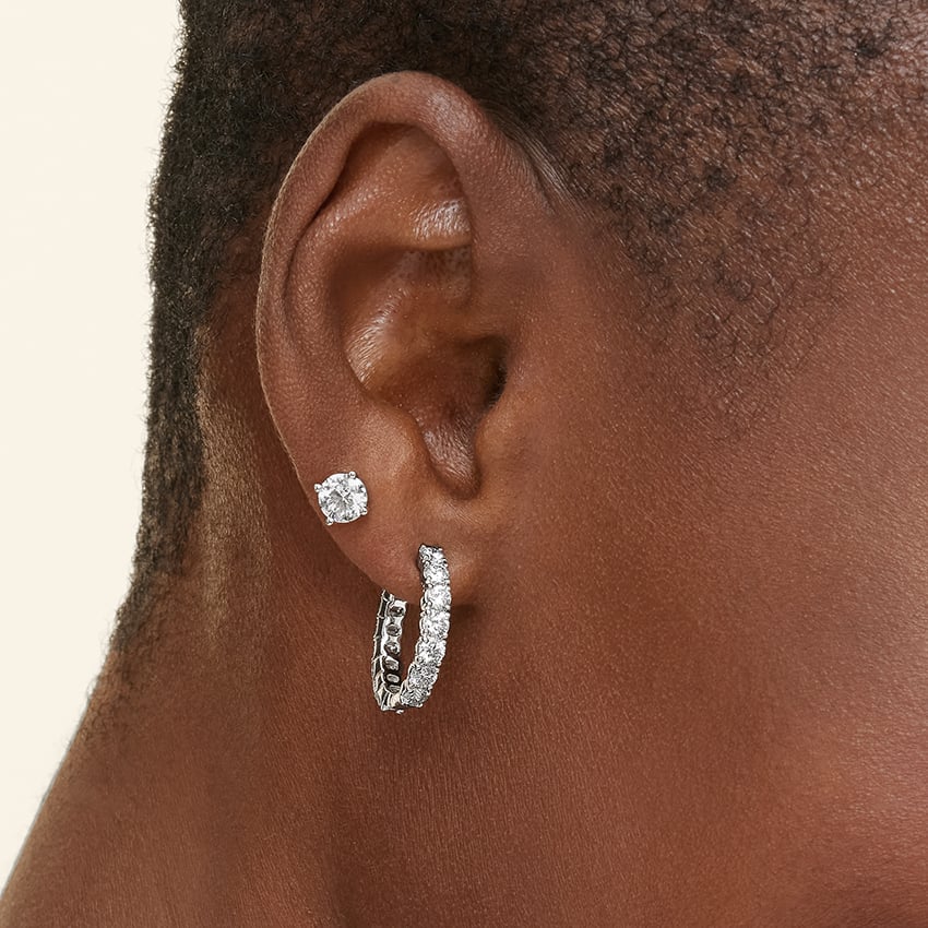 18K White Gold Certified Lab Grown Diamond Stud Earrings (1 1/4 ct. tw.)