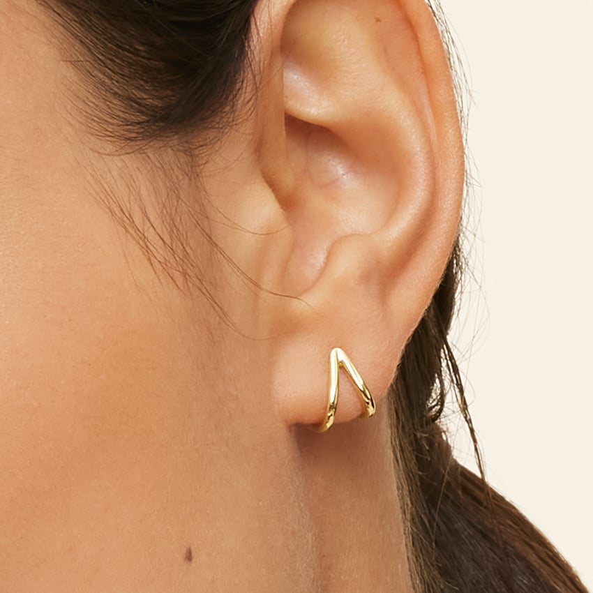 14K Yellow Gold Zuri Huggie Earrings