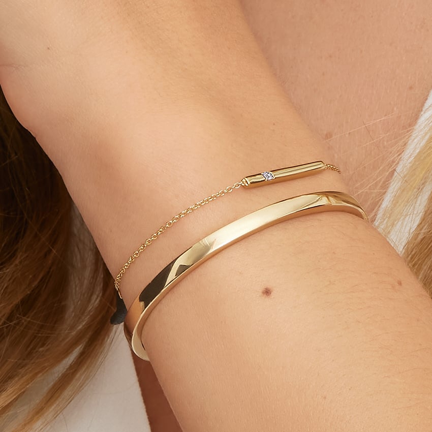 14K Yellow Gold Engravable Bangle Bracelet (4mm)
