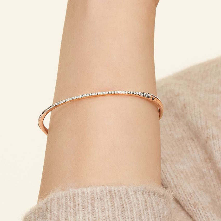 Whisper 6.5 in. Diamond Bangle Bracelet (3/8 ct. tw.) in 14K