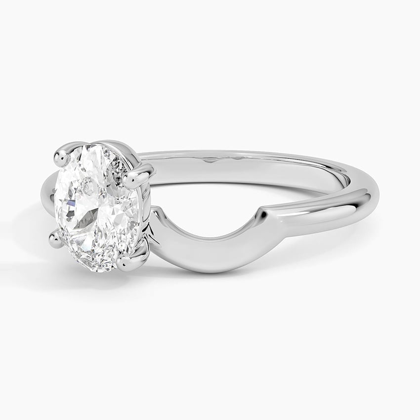 Platinum Oval Diamond Duo Stacking Ring (1 ct. tw.)