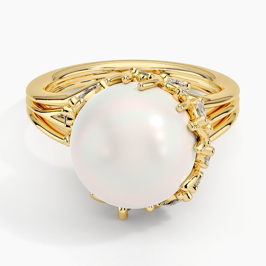Classy Diamond Encrusted Cocktail Ring In 14k Yellow Gold – Gems Of Zodiac