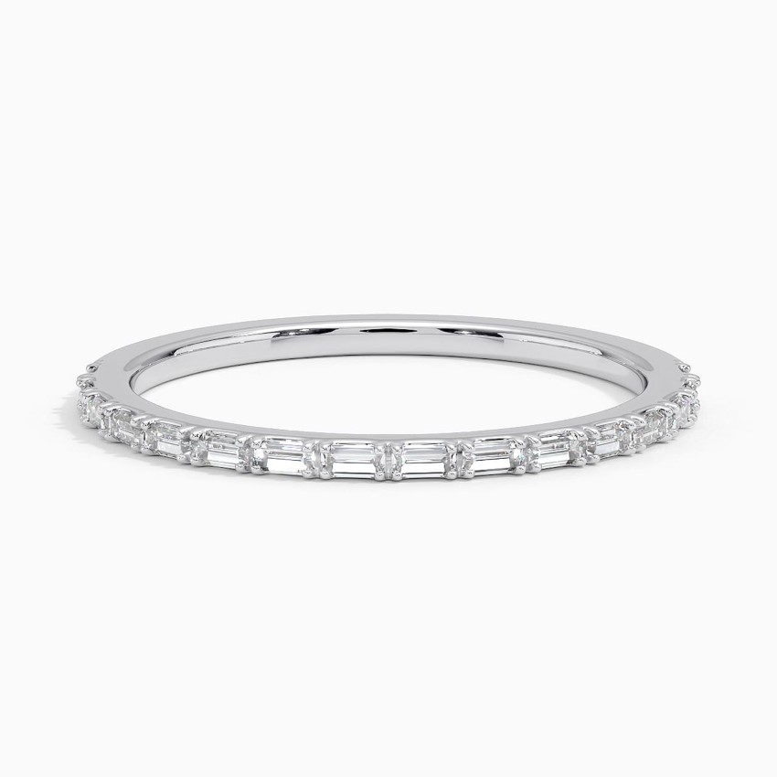 Platinum Delicate Gemma Baguette Diamond Ring (1/6 ct. tw.)