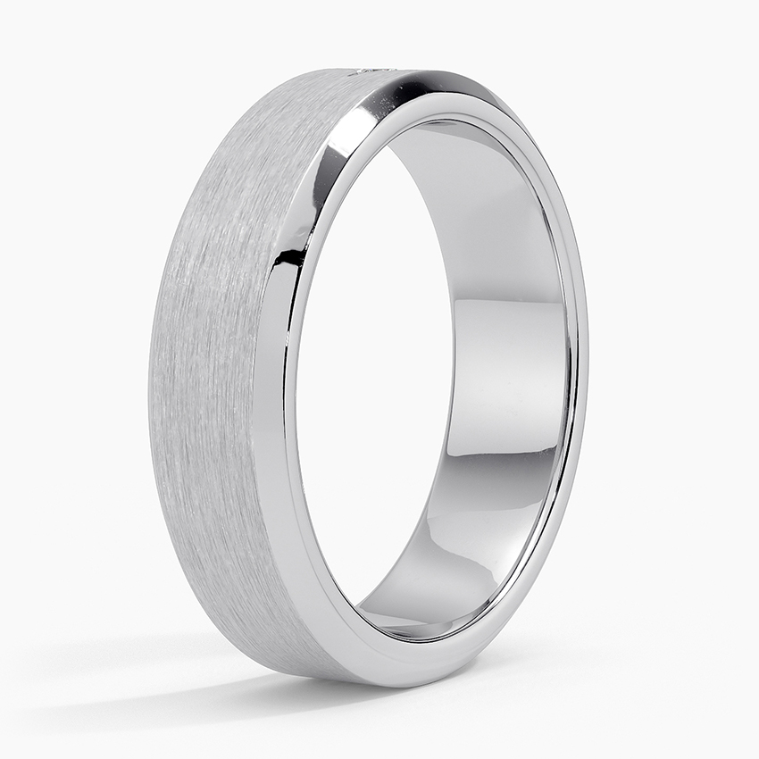 Caspian Diamond 6mm Wedding Ring in 18K White Gold