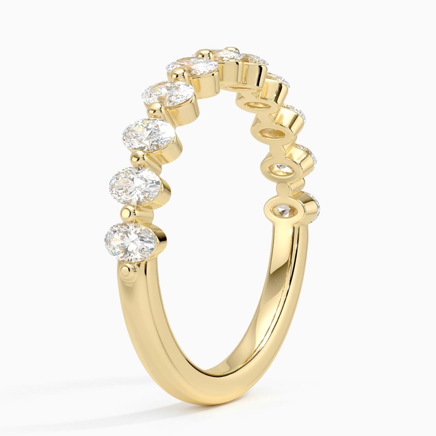 Ellipse Oval Diamond Ring in 18K Yellow Gold
