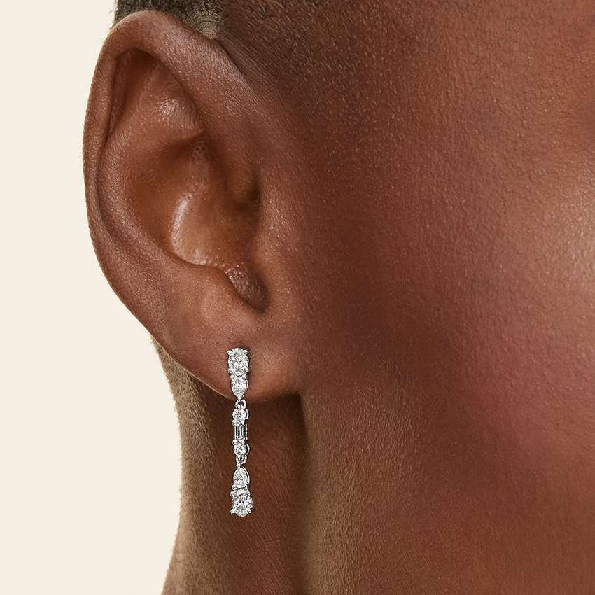 18K White Gold Mireille Lab Diamond Drop Earrings (7/8 ct. tw.)