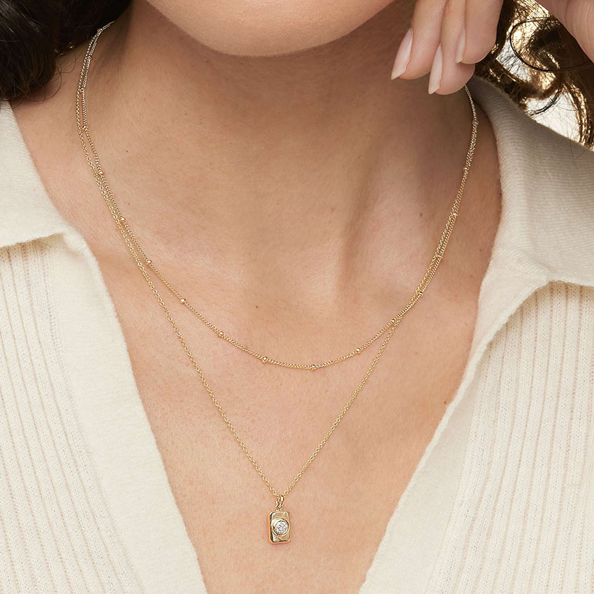 14K Yellow Gold Zoe 16 in. Bead Station Chain