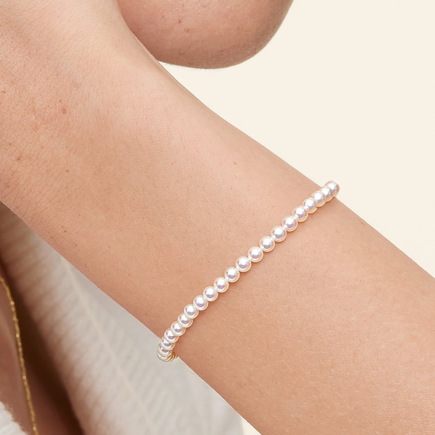 14K White Gold Margaret Premium Akoya Cultured Pearl Bracelet