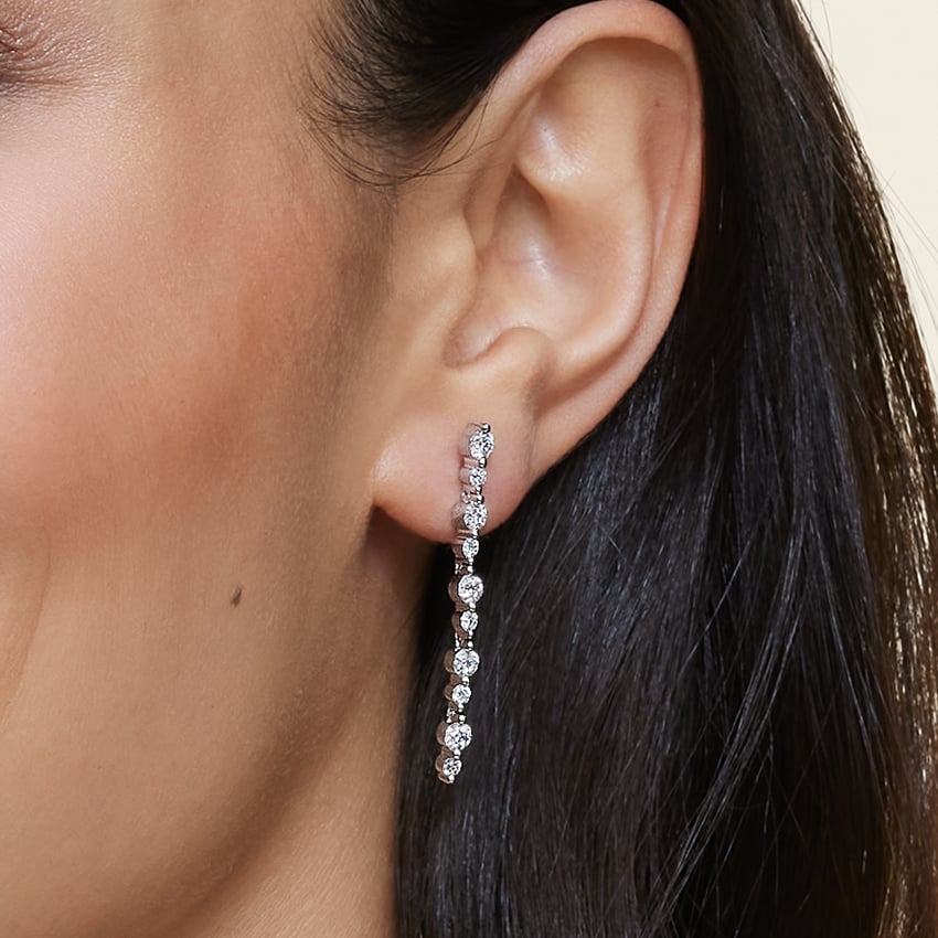 Marseille Lab Diamond Drop Earrings  (1 1/4 ct. tw.) in 18K White Gold