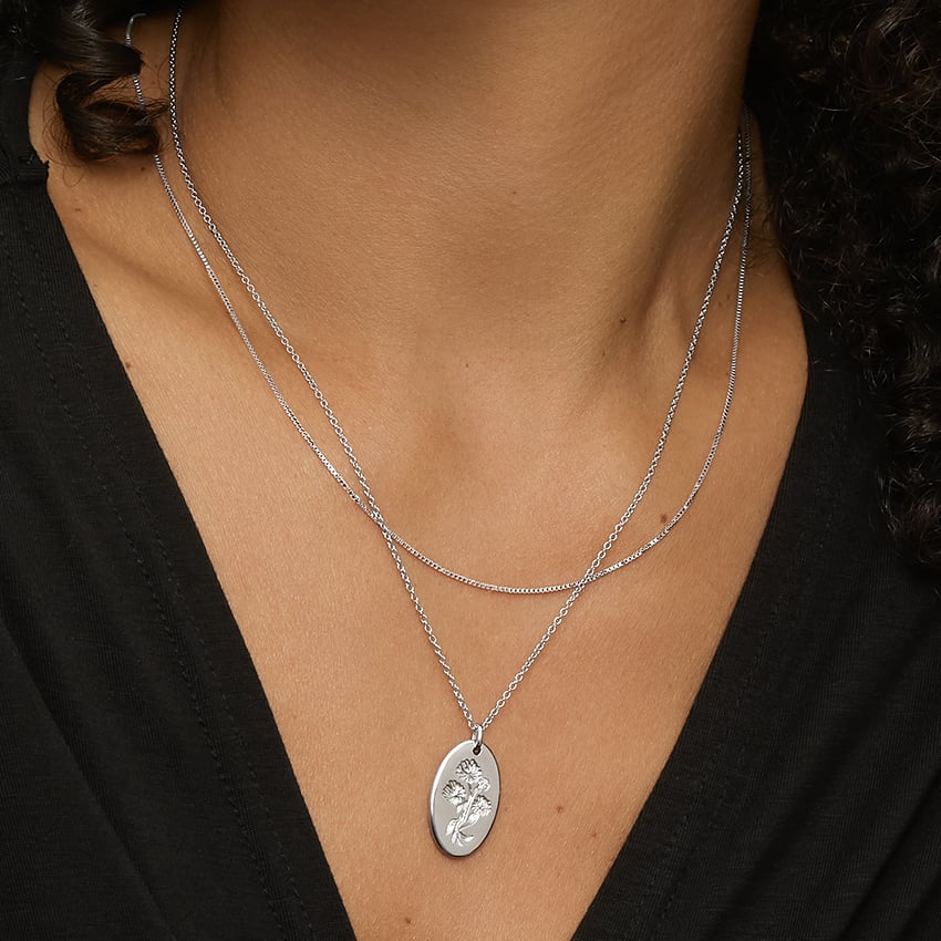 Riley 18 in. Box Chain Necklace (0.75mm) in 14K White Gold