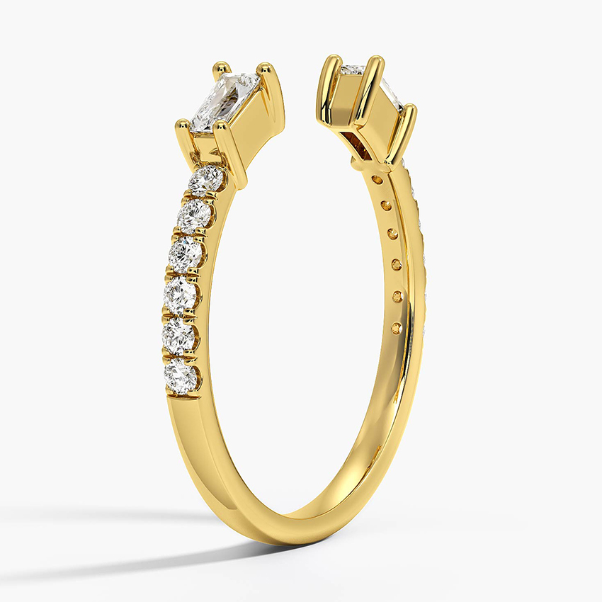 18K Yellow Gold Zora Baguette Diamond Open Ring (1/3 ct. tw.)